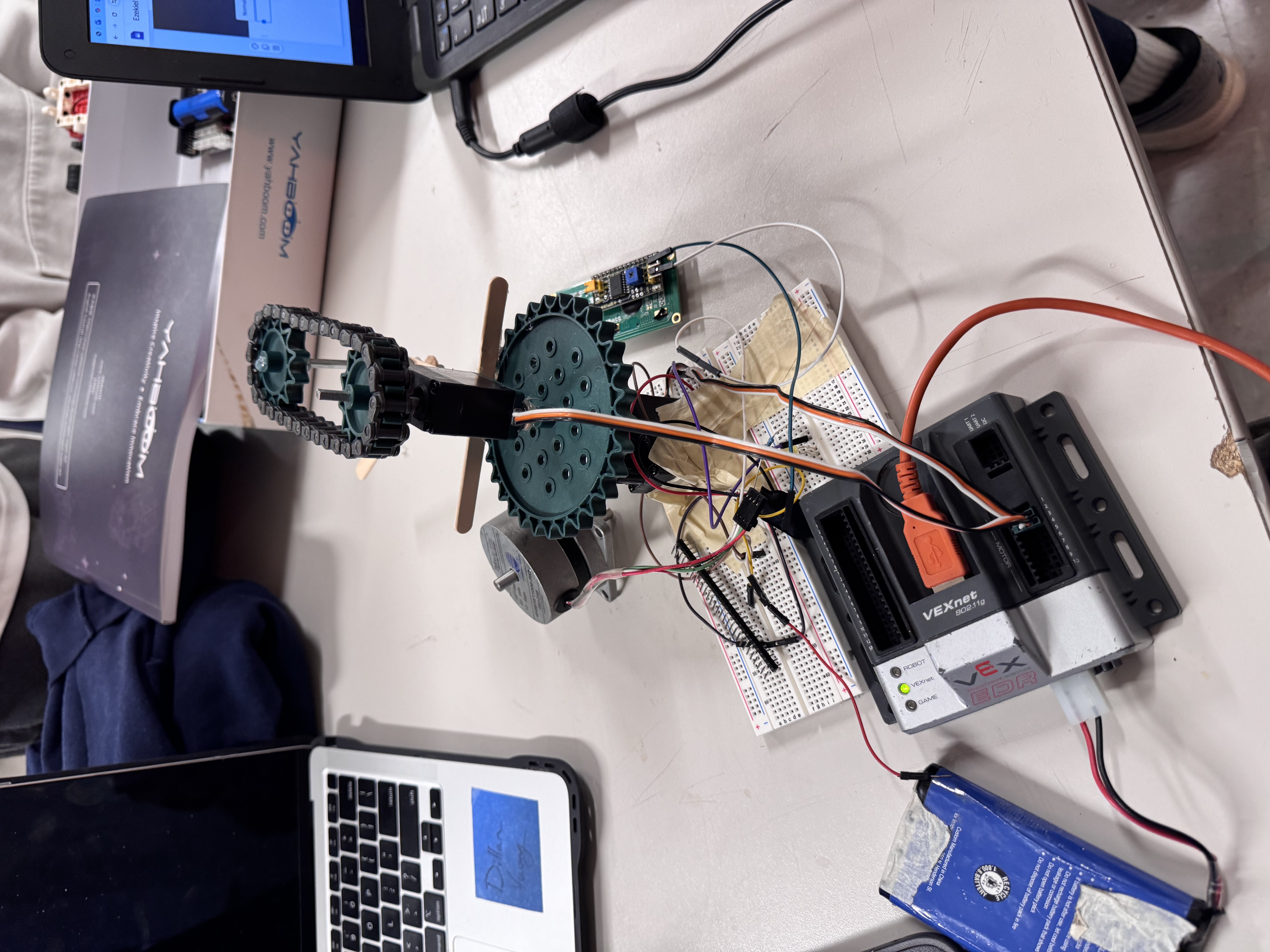 Back view of robot arm